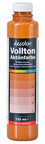 decotric Decolor Bunte Abtönfarbe Topasbraun - 750 ml I Dispersionsfarbe für dekorative Anstriche und wasserbasierten Materialien I Hohe Farbkraft & Ergiebigkeit von decotric