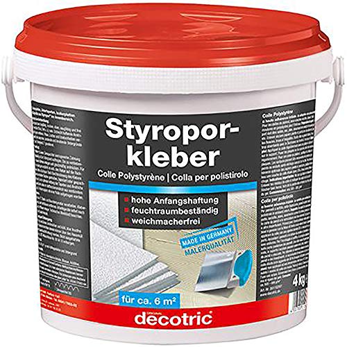 Decotric 1102001 Styroporkleber Renoviervlieskleber, weiß, 4kg von Decotric