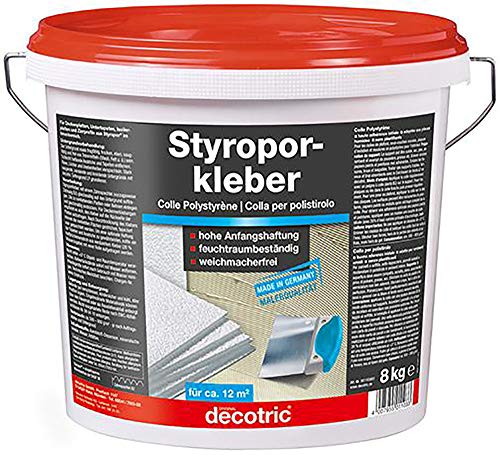 Decotric 1103001 Styroporkleber Renoviervlieskleber, Weiß, 8kg von Decotric