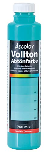 decotric Decolor Abtönfarbe Mint - 750ml I Dispersionsfarbe für dekorative Anstriche und wasserbasierten Materialien I Hohe Farbkraft & Ergiebigkeit von decotric