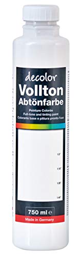 decotric Decolor Bunte Abtönfarbe Weiß - 750 ml I Dispersionsfarbe für dekorative Anstriche und wasserbasierten Materialien I Hohe Farbkraft & Ergiebigkeit von decotric