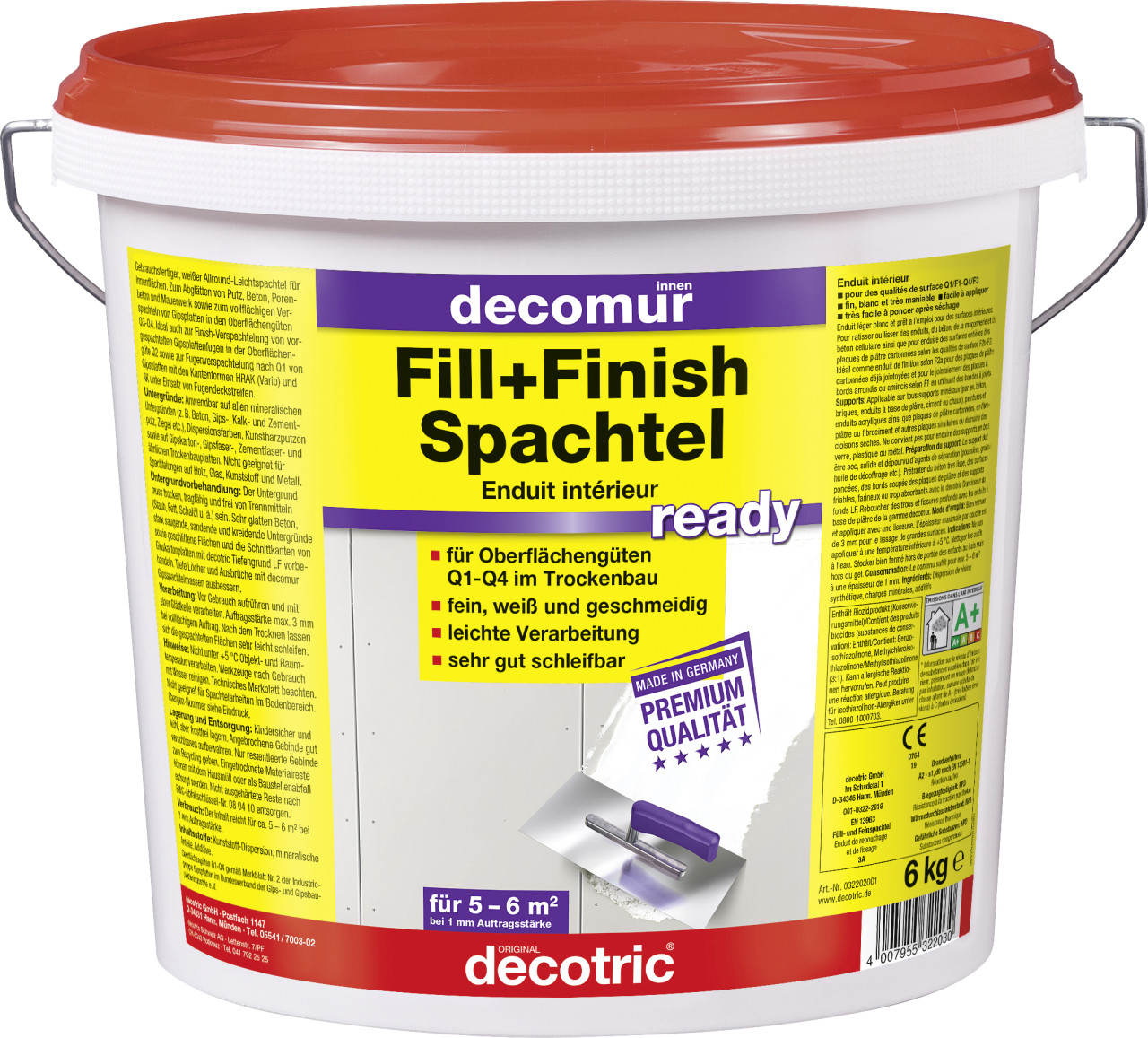 Decotric Decomur Fill+Finish Spachtel ready 6 kg von Decotric