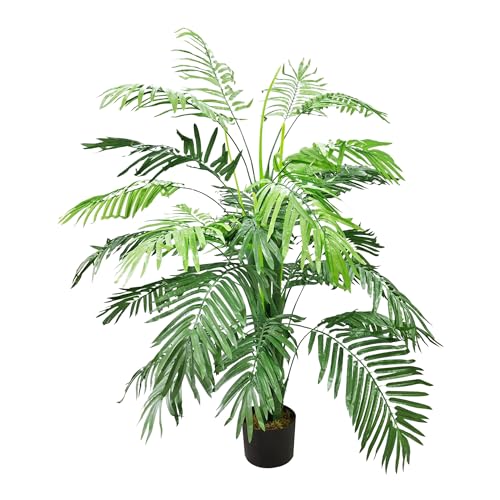 Decovego Künstliche Palme groß Kunstpalme Kunstpflanze Palme künstlich wie echt Plastikpflanze Auswahl Dekoration Deko, Auswahl Palme Pflanze:Palme Modell 15 (Farnpalme 130 cm) von Decovego