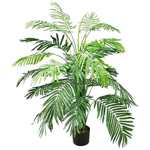 Decovego künstliche Pflanze, künstliche Pflanzen als Deko Wohnzimmer, Kunstpflanzen groß, Plastik Pflanze wie echt, Auswahl Palme Pflanze:Palme Modell 15 (Farnpalme 130 cm) von Decovego
