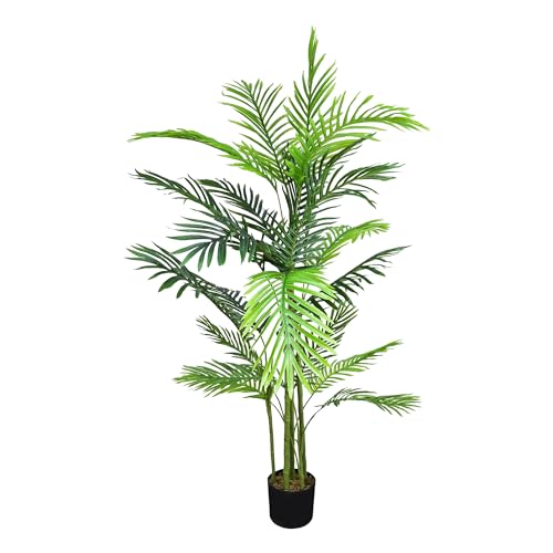 Decovego Künstliche Palme groß Kunstpalme Kunstpflanze Palme künstlich wie echt Plastikpflanze Auswahl Dekoration Deko, Auswahl Palme Pflanze:Palme Modell 8 (Fächerpalme 150 cm) von Decovego