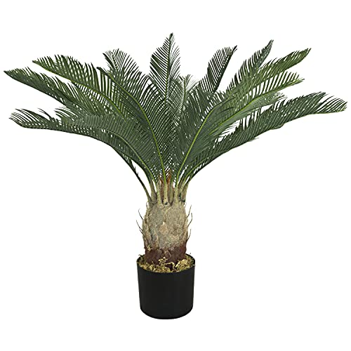 Decovego künstliche Pflanze, künstliche Pflanzen als Deko Wohnzimmer, Kunstpflanzen groß, Plastik Pflanze wie echt, Auswahl Palme Pflanze:Palme Modell 9 (Cycaspalme 80 cm) von Decovego