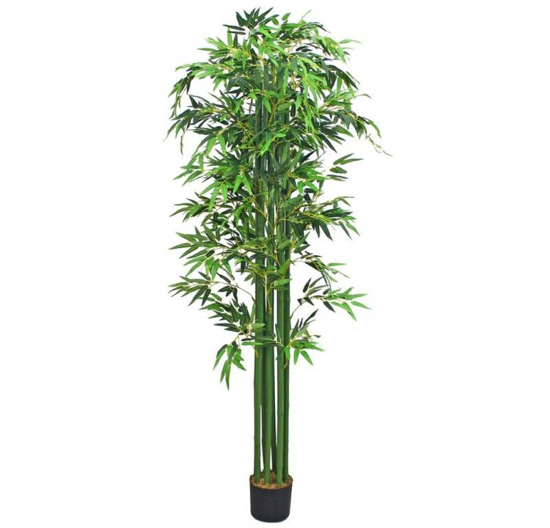 Kunstbambus Bambus Kunstbaum Kunstpflanze Künstliche Pflanze mit Echtholz 210 cm, Decovego von Decovego