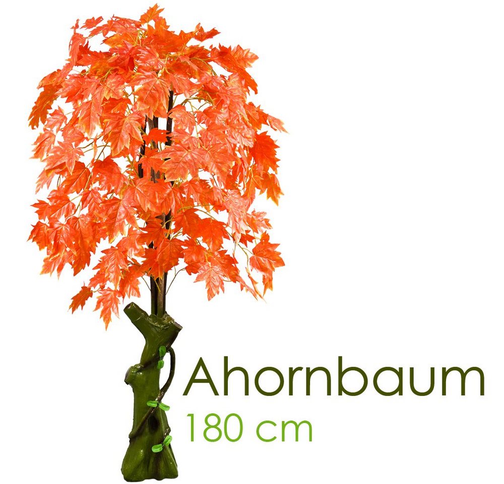 Kunstbaum Ahorn Ahornbaum Kunstbaum Künstliche Pflanze Rote Blätter 180 cm, Decovego von Decovego