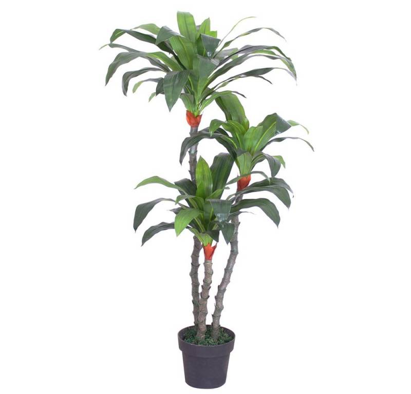 Kunstbaum Drachenbaum Kunstpflanze Kunstbaum Künstliche Pflanze mit Topf 125 cm, Decovego von Decovego