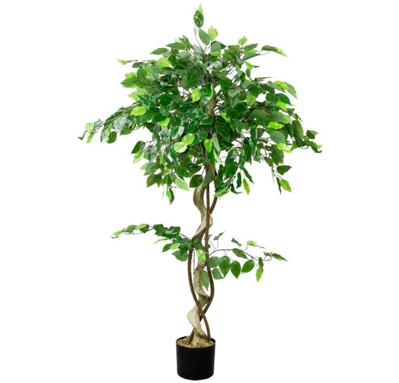Kunstbaum Kunstpflanze Kunstbaum Künstliche Pflanze Ficus Benjamin 120 cm, Decovego von Decovego