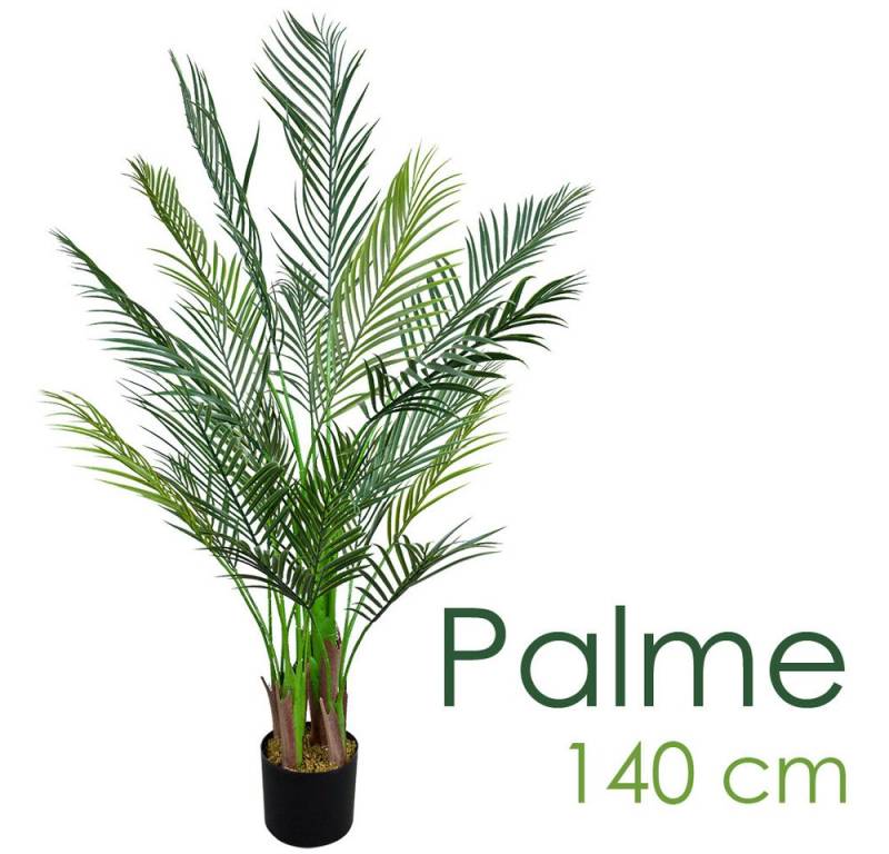 Kunstpalme Kunstpflanze Palme Palmenbaum Arekapalme Künstliche Pflanze 140 cm, Decovego von Decovego
