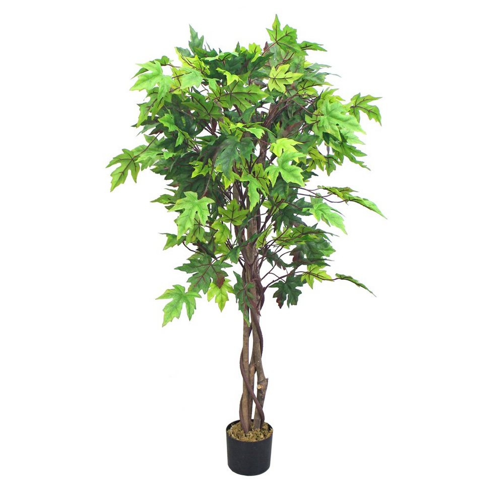 Kunstbaum Ahorn Ahornbaum Kunstbaum Künstliche Pflanze mit Echtholz 130 cm, Decovego von Decovego