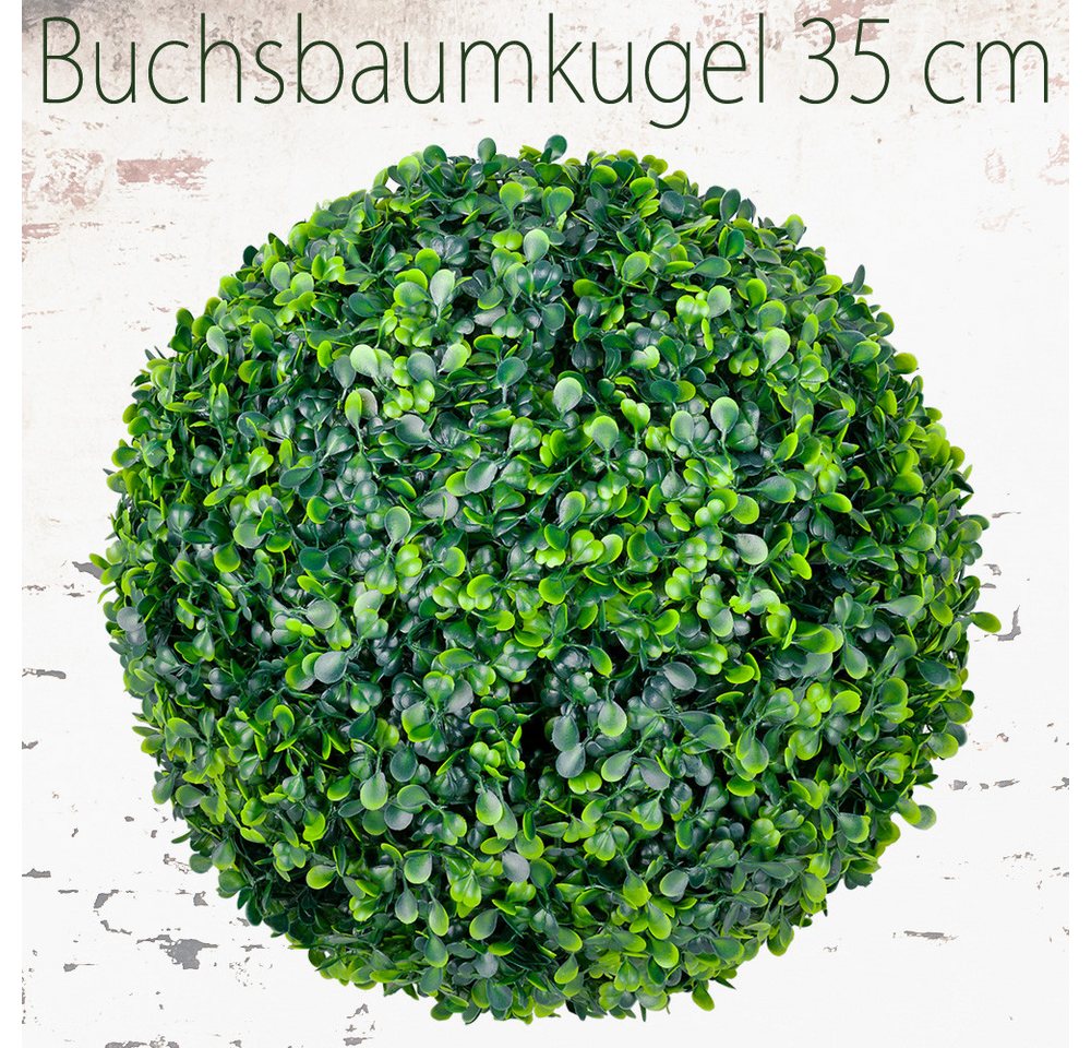 Kunstpflanze Deko Buchsbaum Künstlich Buchsbaumkugel Buchskugel 35 cm Kunstpflanze, Decovego von Decovego