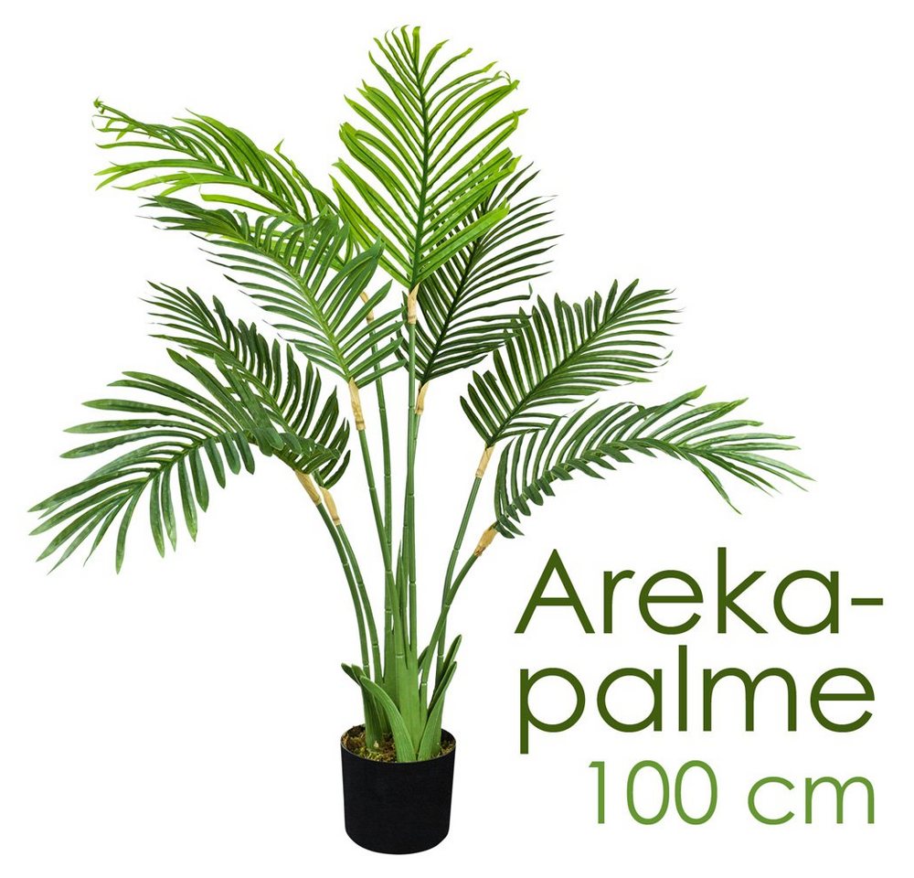 Kunstpalme Kunstpflanze Palme Palmenbaum Arekapalme Künstliche Pflanze 100 cm, Decovego von Decovego