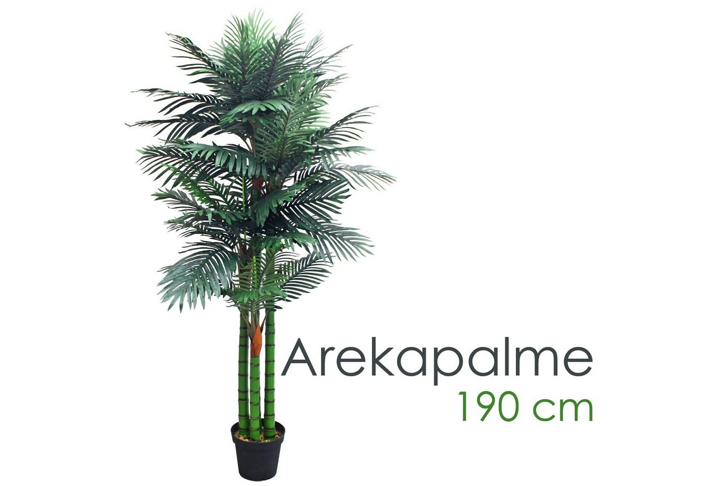 Kunstpalme Palme Palmenbaum Arekapalme Kunstpflanze Künstliche Pflanze 190 cm, Decovego von Decovego