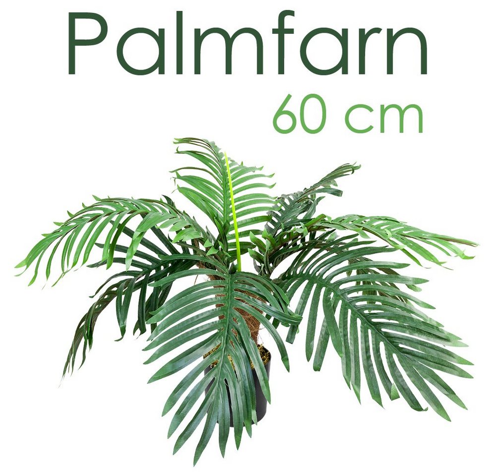 Kunstpalme Palme Palmfarn Sagopalme Kunstpflanze Plastik Künstliche Pflanze 60cm, Decovego von Decovego