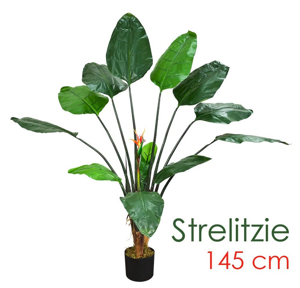 Kunstbaum Strelitzie Paradiesvogelblume Kunstpflanze Künstliche Pflanze 145 cm, Decovego von Decovego