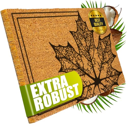 Decovetro® Kokosmatte Fußmatte | 40x60 cm | 100% natürliche Kokosfasern | Fußmattenteppich außen | Rutschfeste Fußmatte, hochwertige UV-bedruckte Kokosmatte für Staub und Schmutz | Perfekt für Haustür von Decovetro