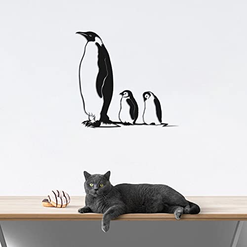 Decovieno Metall Pinguin Wand Dekor, 60 cm Länge x 63 cm Breite x 3 cm Höhe, Schwarz von Decovieno