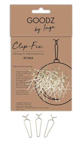 50 Stück I Clip Fix I Gold I Aufhänger für Weihnachtskugeln von Decpero