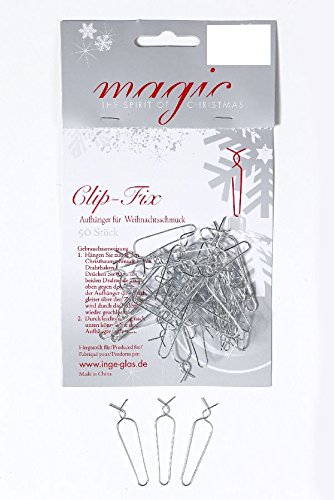 50 Stück/Clip Fix/Silber/Aufhänger für Weihnachtskugeln von Decpero