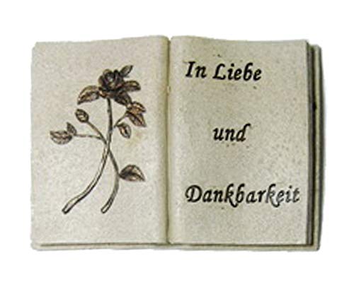 Decpero Buch mit Spruch: IN Liebe UND DANKBARKEIT / 1 Stück / 15x20x4cm / Poly von Decpero