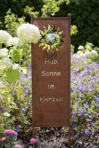 Decpero Gartenstele Hab Sonne im Herzen I Rostoptik I 118 cm von Decpero