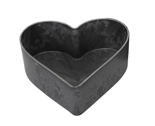 Decpero Herz Pflanzschale I Kunststoff I 1 Stück I grau-schwarz I 15 cm von Decpero