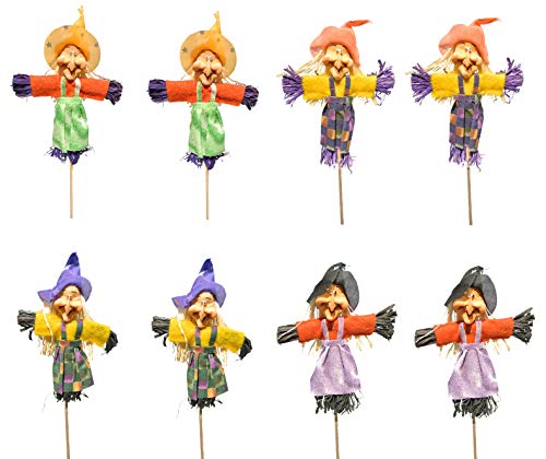 Decpero Hexen am Stab / 8 Stück/Länge = 26 cm/Herbstdeko/Halloween Hexe von Decpero