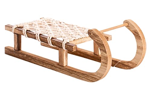 Decpero Holzschlitten I 40 cm I Natur-Creme I Dekoschlitten von Decpero