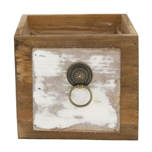 Decpero Schublade mit Knauf I 14x14x12.5cm I Holzbox I Holzkiste zum Bepflanze von Decpero