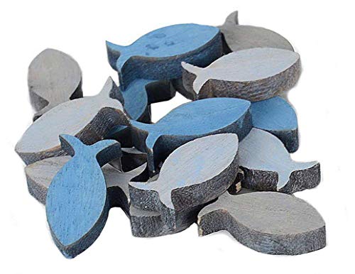 Decpero Streudeko Holz Fisch dick I 24 Stück I 3,5x0,7cm I blau grau 2-farbig gemischt Decpero Streudeko Holz Fisch dick I 24 Stück I 3,5x0,7cm I blau grau 2-farbig gemischt von Decpero