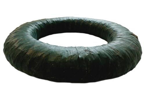Decpero Strohkranz Natur umwickelt mit Vlies I Ø 70 x 14 cm I extra groß von Decpero