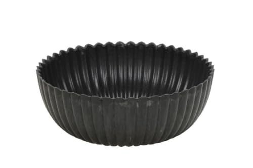 Dekoschale Kunststoff mit Rillen I grau schwarz I Ø 20 cm Dekoschale Kunststoff mit Rillen I grau schwarz I Ø 20 cm von Decpero