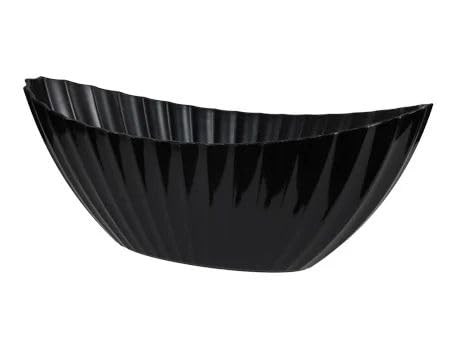 Dekoschale Kunststoff mit Rillen I schwarz I 36x15x14 cm von Decpero