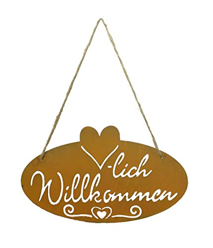 Rostschild mit Schriftzug "Herzlich Willkommen" I 22 x 12 cm I Schild Willkommen Rostschild mit Schriftzug "Herzlich Willkommen" I 22 x 12 cm I Schild Willkommen von Decpero