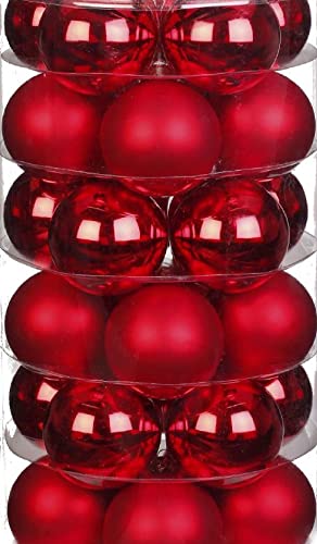 Glaskugeln I rot glänzend + matt I Ø 40 mm I 36 Stück I nachhaltig verpackt von Decpero