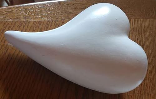 Herz aus Keramik I 14 cm I Creme beige glasiert I Dekoherz von Decpero