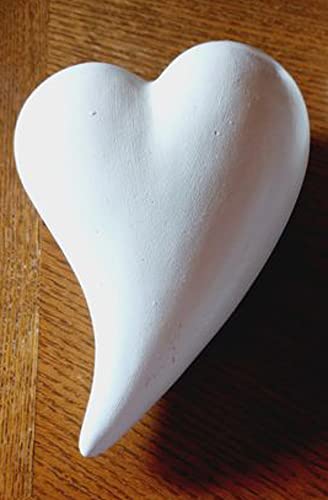 Herz aus Keramik I 17,5 cm I Creme beige glasiert I Dekoherz von Decpero