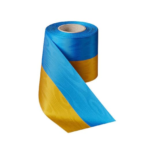 Nationalband Moire I Breite: 100 mm I Länge: 25 Meter I blau gelb von Decpero