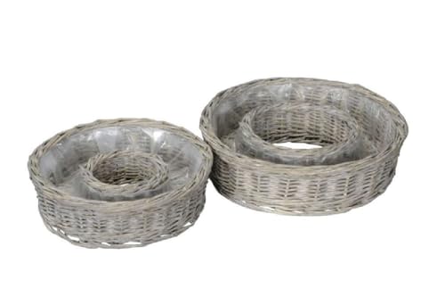 Pflanzring 2er Set I Weide I Ø30x9cm + Ø37x10cm I grau I mit Folie Pflanzring 2er Set I Weide I Ø30x9cm + Ø37x10cm I grau I mit Folie von Decpero