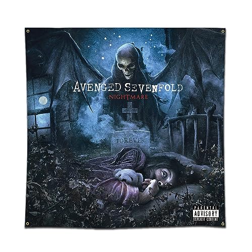 DecrPlus Avenged Tapisserie, siebenfach Albtraum-Banner, Kunst, Musikalbum, Poster, Wandbehang, Flagge, 90 x 91 cm, Schlafzimmer-Hintergrunddekoration von DecrPlus