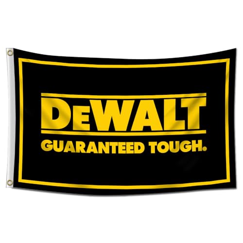 DecrPlus Dewalts Flagge Power Tools Garantiert Robustes Banner 90 x 150 cm (HD-Druck, langlebiges 150D Polyester) Garage Man Cave Decor von DecrPlus