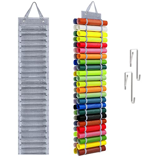 DecroXmas Vinyl Rolls Storage Organizer Vinyl aufbewahrungsregal with 48 Compartments Holder Wall Mount Vinyl Storage for Craft Room Grau von DecroXmas