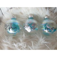 Personalisierte Christbaumkugel Anfangsbuchstabe Und Name 8 cm Glaskugel von DedesGravierstube
