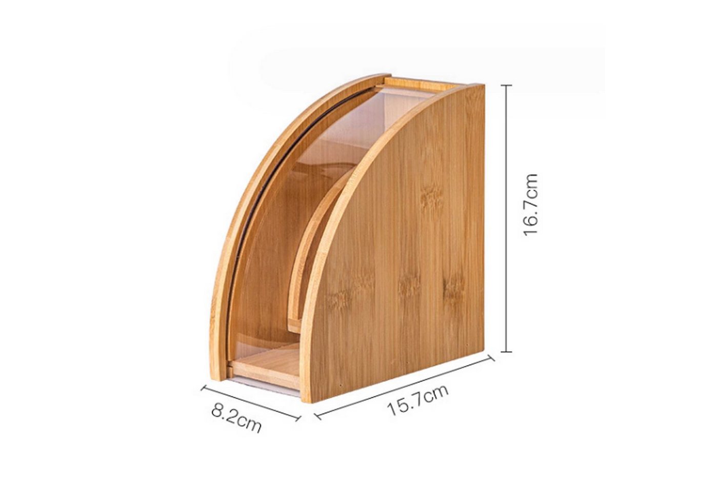 Dedom Aufbewahrungsbox Filter-Organisator, Massivholz, fächerförmiger Kaffeefilterbehälter (1 St), Außen aus Holz, 16,7 x 15,7 x 8,2 cm, fächerförmige Aufbewahrungsbox von Dedom