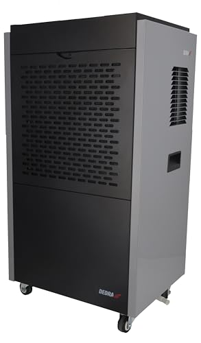 Bau-Luftentfeuchter, 1000 W, 90 L/24 h, Anzeige, unerwünschte Feuchtigkeit aus Räumen entfernt, automatische Abtaufunktion, Gummischlauch, waschbarer Netzfilter von Dedra
