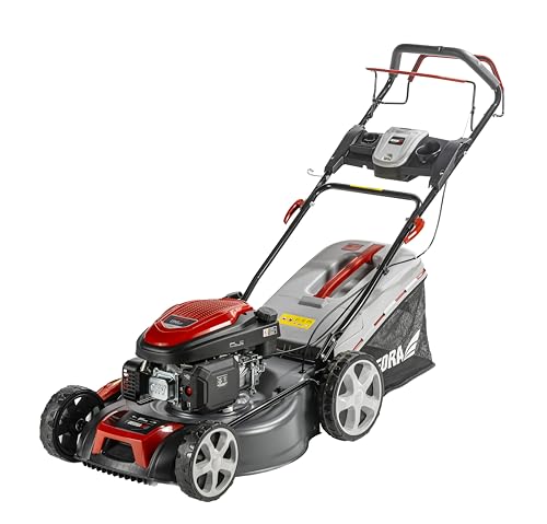 DEDRA Benzin-Rasenmäher mit Antrieb Garden DED8725-51L2, 4,0 kW, Loncin 196cm3, V200, 51cm, breiter Schnittbereich, zentrale Schnitthöhenverstellung, Mulchfunktion, Gehäusereinigungsfunktion von Dedra