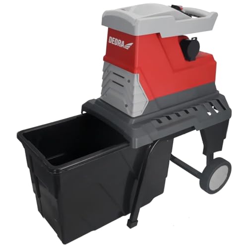 Gartenhäcksler Elektro-Messerhäcksler DEDRA DED8682 Starke 2800W, abststärke bis 44mm, 55 L Auffangbeutel, Zerkleinerer und Kompostmühlen - größere Stärke und Wirksamkeit der Kilometerleistung von Dedra