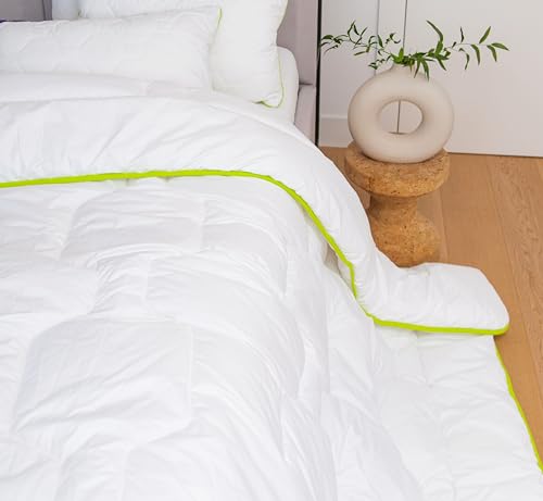 Dedstore-Baby Bambusdecke Bettdecke 135x200cm Baumwolle Bambus Decke Duvet gesteppt Vegan Bett Bed leichte Schlafdecke für Allergiker Weiß geeignet für Pension Hotel Öko-Tex Standard von Dedstore-Baby